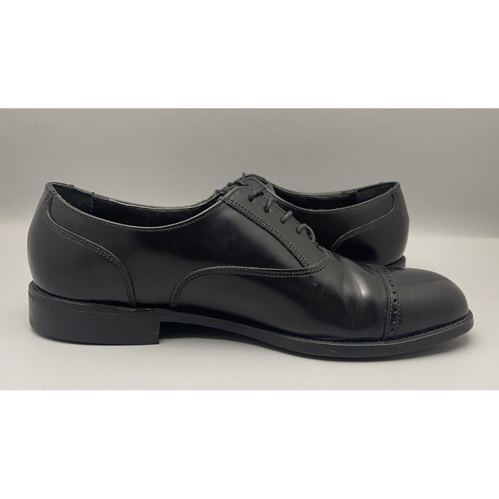 Florsheim Lexington Oxford Mens 9.5D Black Leather Cap Toe Dress Shoe Classic - Picture 5 of 10